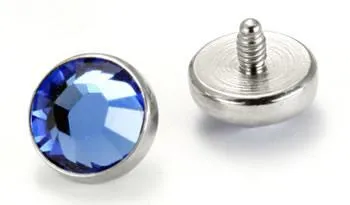 18g - 16g Internally Threaded 2.5mm Swarovski Jewel Top - Price Per 1