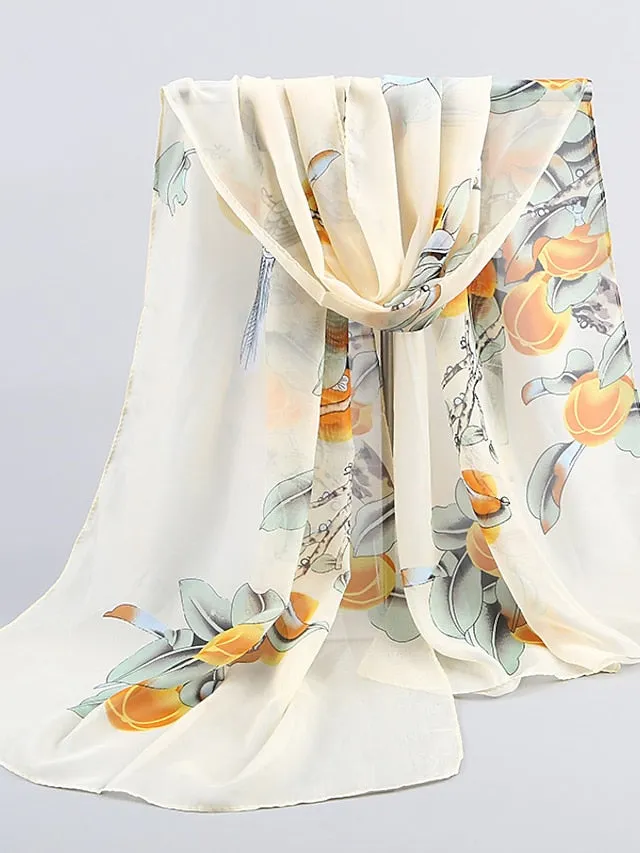 9 Colors Chiffon Print Women Scarves Shawl Soft Beach Towel Scarf Wraps Summer Light Scarf for Women