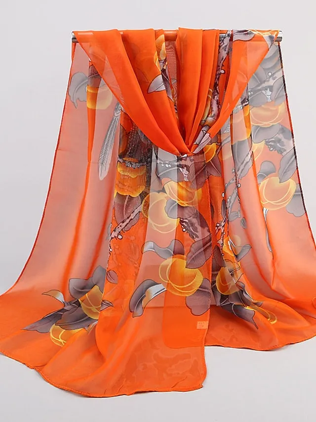 9 Colors Chiffon Print Women Scarves Shawl Soft Beach Towel Scarf Wraps Summer Light Scarf for Women