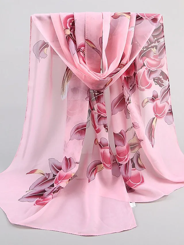 9 Colors Chiffon Print Women Scarves Shawl Soft Beach Towel Scarf Wraps Summer Light Scarf for Women