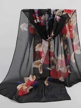 9 Colors Chiffon Print Women Scarves Shawl Soft Beach Towel Scarf Wraps Summer Light Scarf for Women