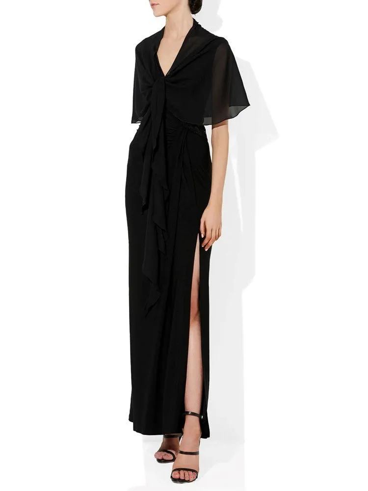 Anastasia Black Chiffon Wrap