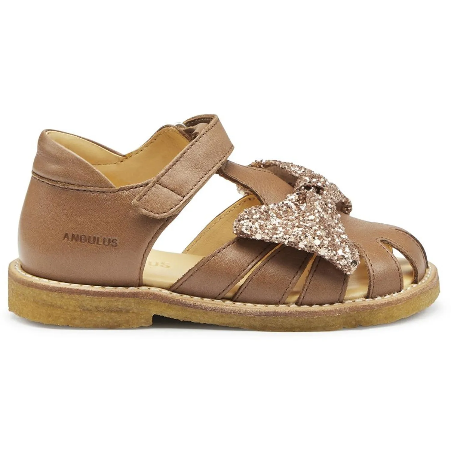 Angulus Sandals Almond/Maple Glitter