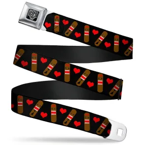 BD Wings Logo CLOSE-UP Full Color Black Silver Seatbelt Belt - Skateboard Love Webbing