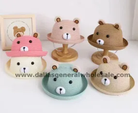 Bear Ears Kids Straw Hats Wholesale