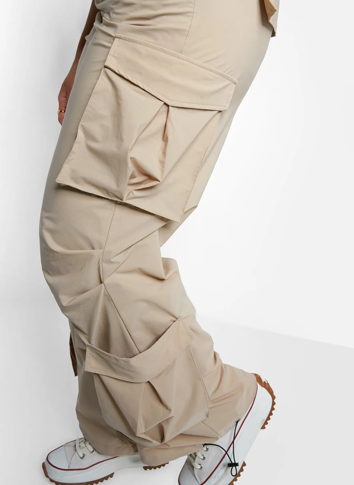 Billie Nylon Cord Drawstring Cargo Pants