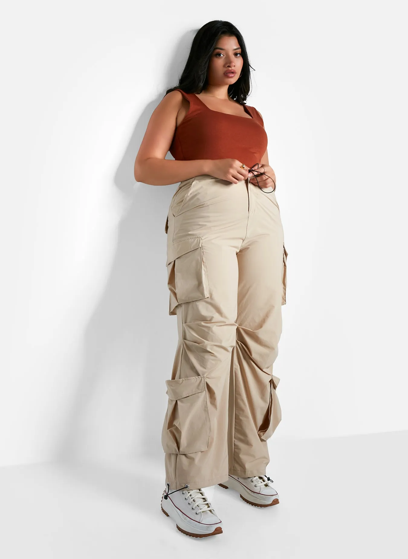 Billie Nylon Cord Drawstring Cargo Pants