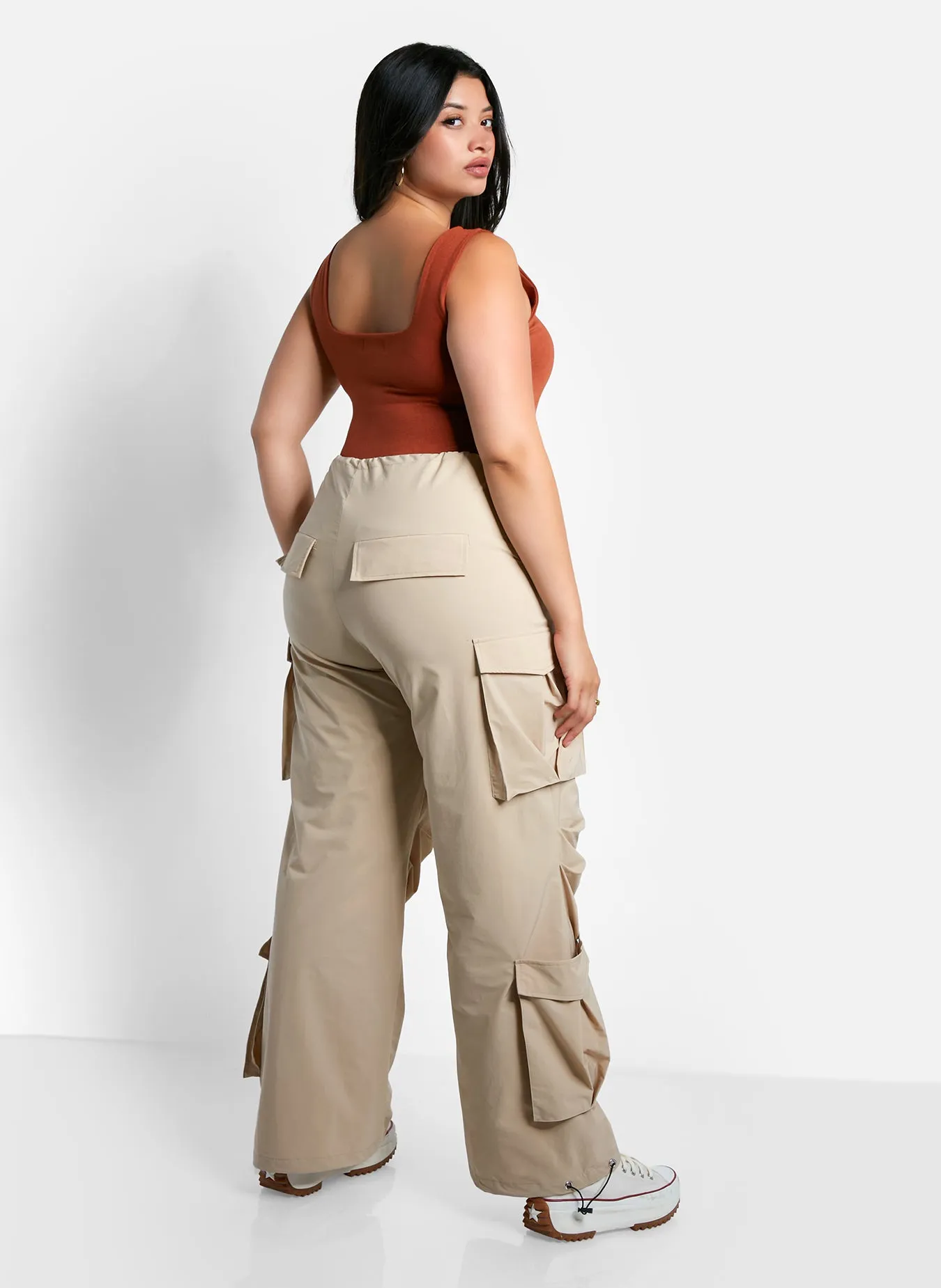 Billie Nylon Cord Drawstring Cargo Pants