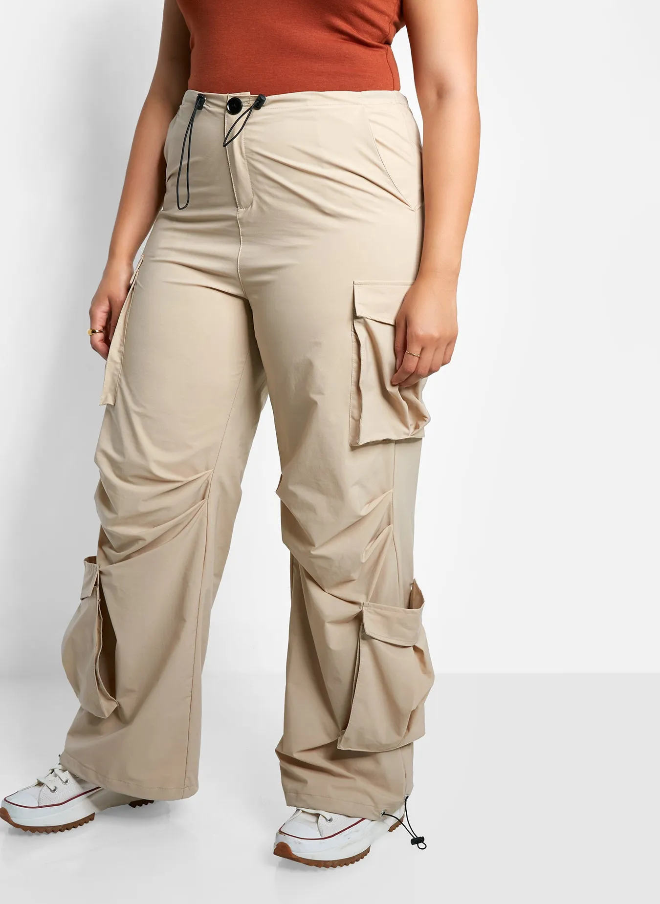 Billie Nylon Cord Drawstring Cargo Pants