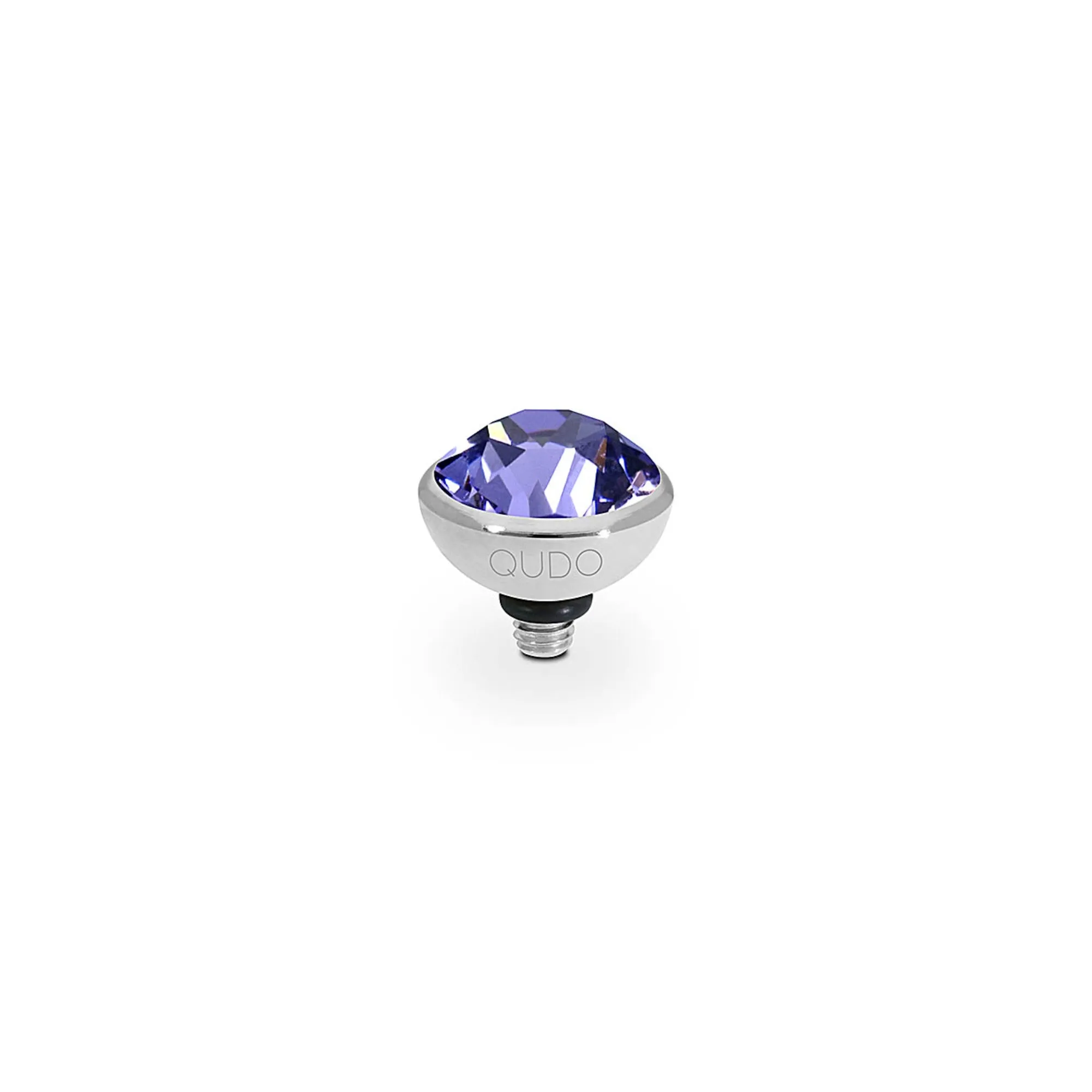 Bottone Silver and Tanzanite Crystal Ring Gem Top, 10mm