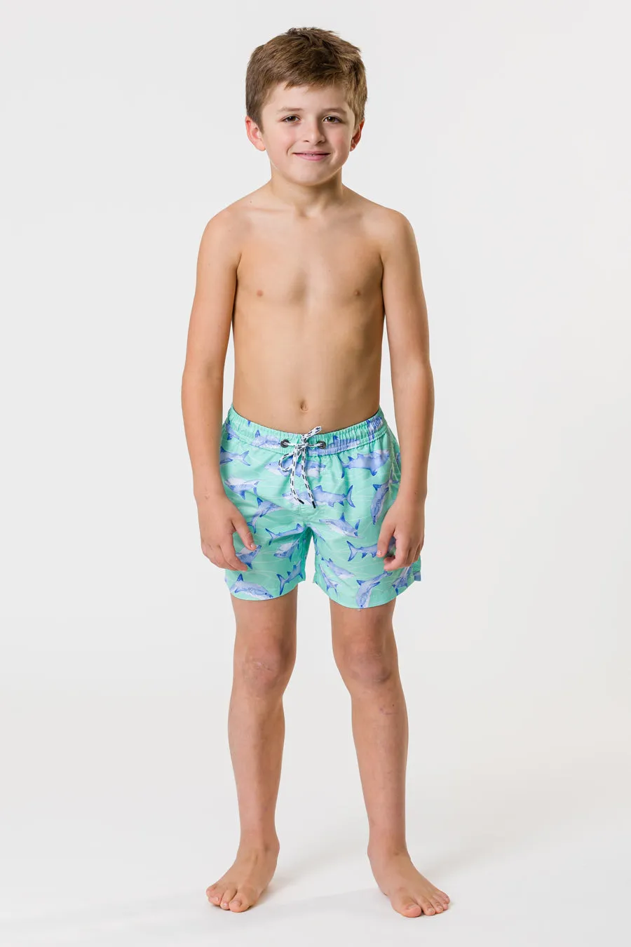 Boys Swim Snapper Rock Minty Shark Volley Board Shorts