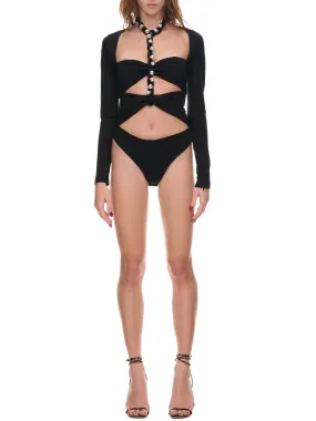 Chain Link Bodysuit (2301JS03184-BLACK)