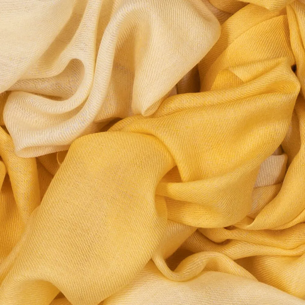 Chiffon Lemon Shaded Cashmere and Silk Wrap