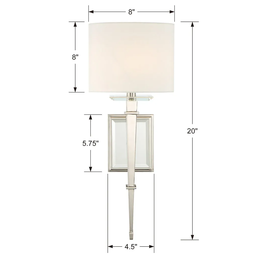 Clifton 1 Light Polished Nickel Sconce