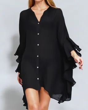 Collette Ruffle Sleeve Cover Up Mini Dress