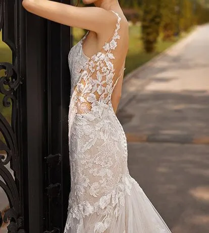 Couture Sequined Lace & Organza Wedding Gown All Sizes