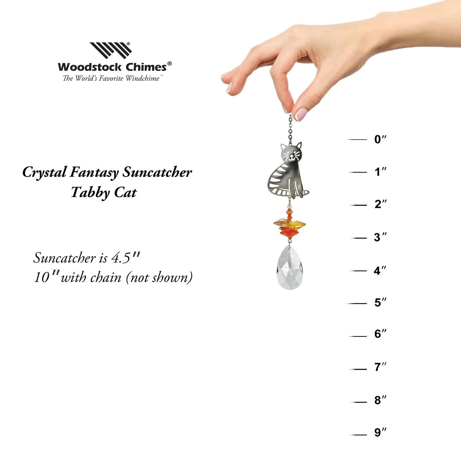 Crystal Fantasy Suncatcher - Tabby Cat