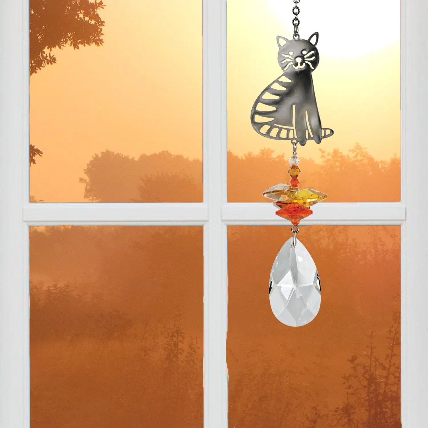 Crystal Fantasy Suncatcher - Tabby Cat