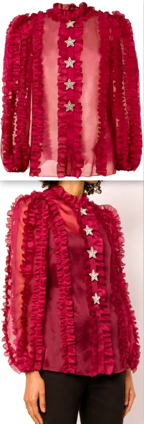 Crystal Star Ruffled Blouse