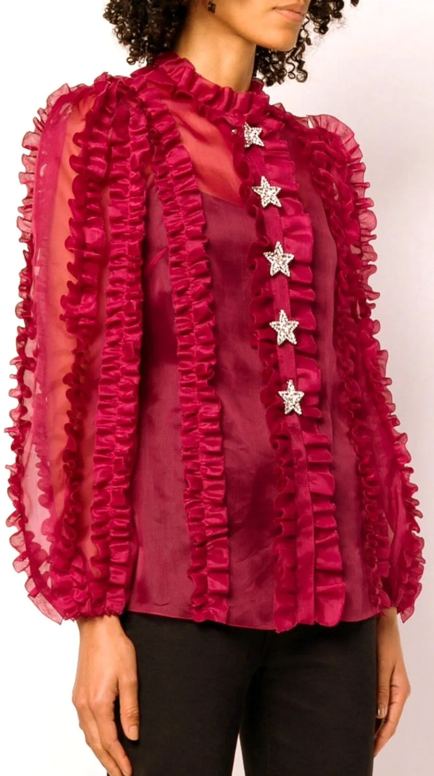 Crystal Star Ruffled Blouse