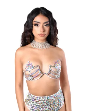 Crystal Swan Carnival Bra Top