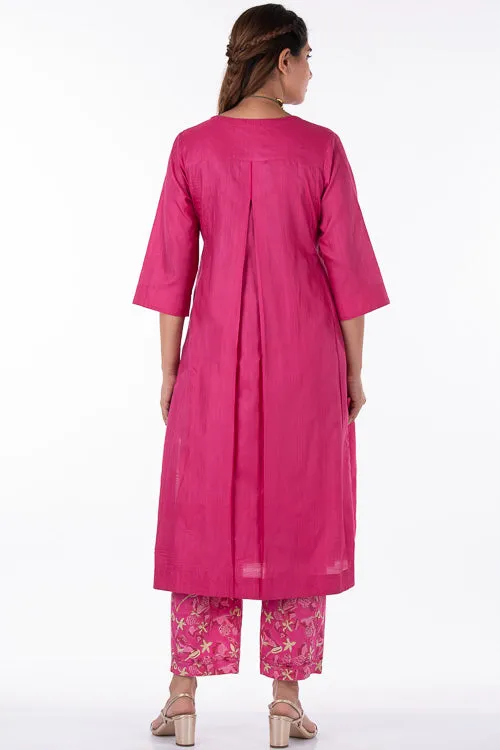 Dharan "Gulista Kurta" Pink Embroidered Angrakha Kurta