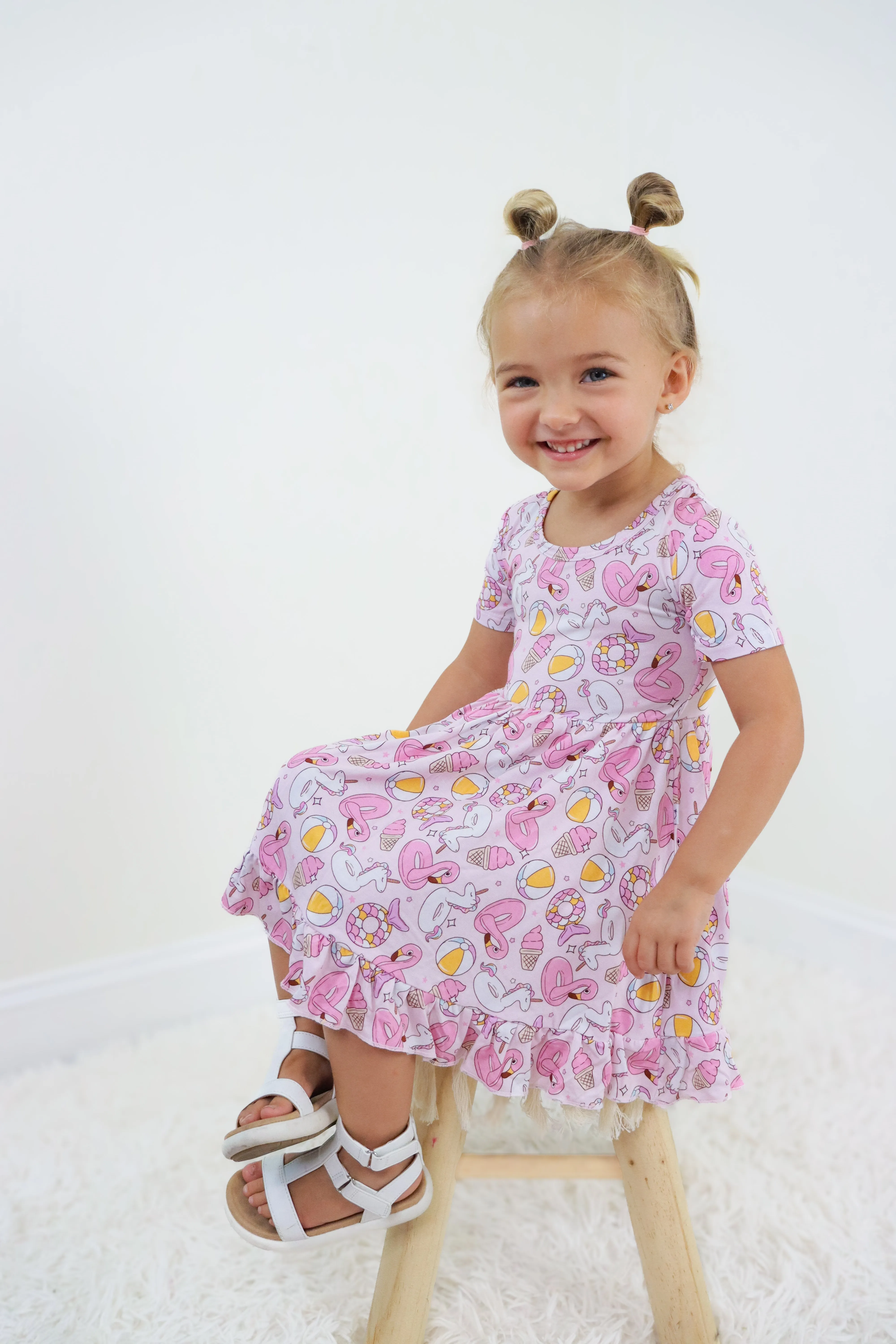 EXCLUSIVE GIRLS JUST WANNA HAVE SUN DREAM RUFFLE DRESS