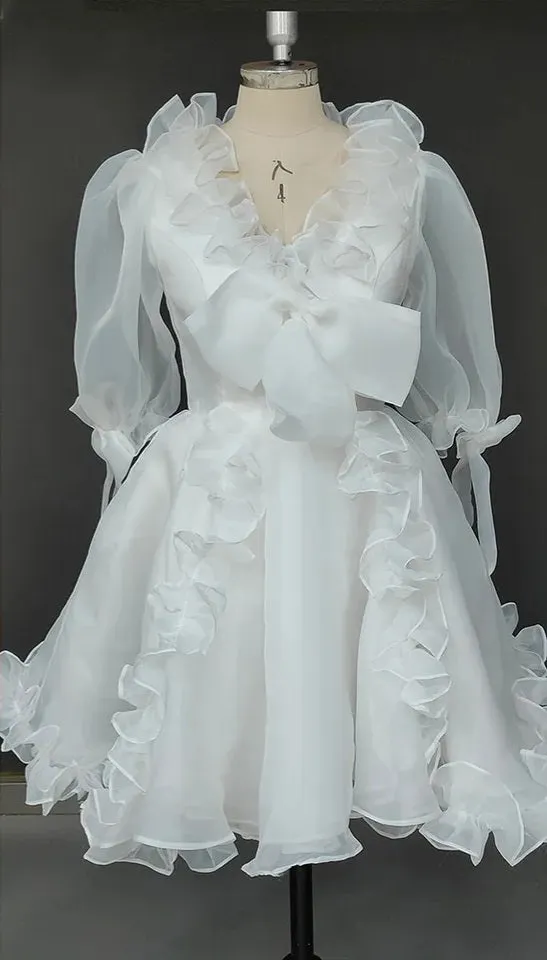 Ginny Long Ruffled Organza Wedding Gown All Sizes/Colors