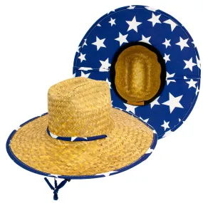 Goldcoast Blue Star Straw Lifeguard Hat GCB3329