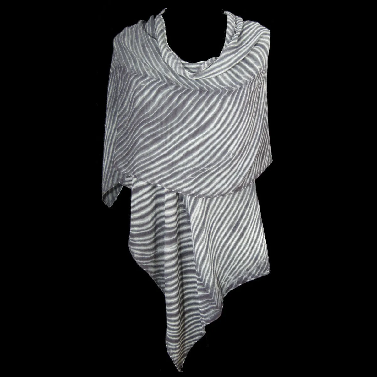 Grey Shibori Shawl