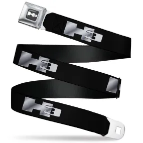 H3 Seatbelt Belt - H3 Black/Silver Logo REPEAT Webbing