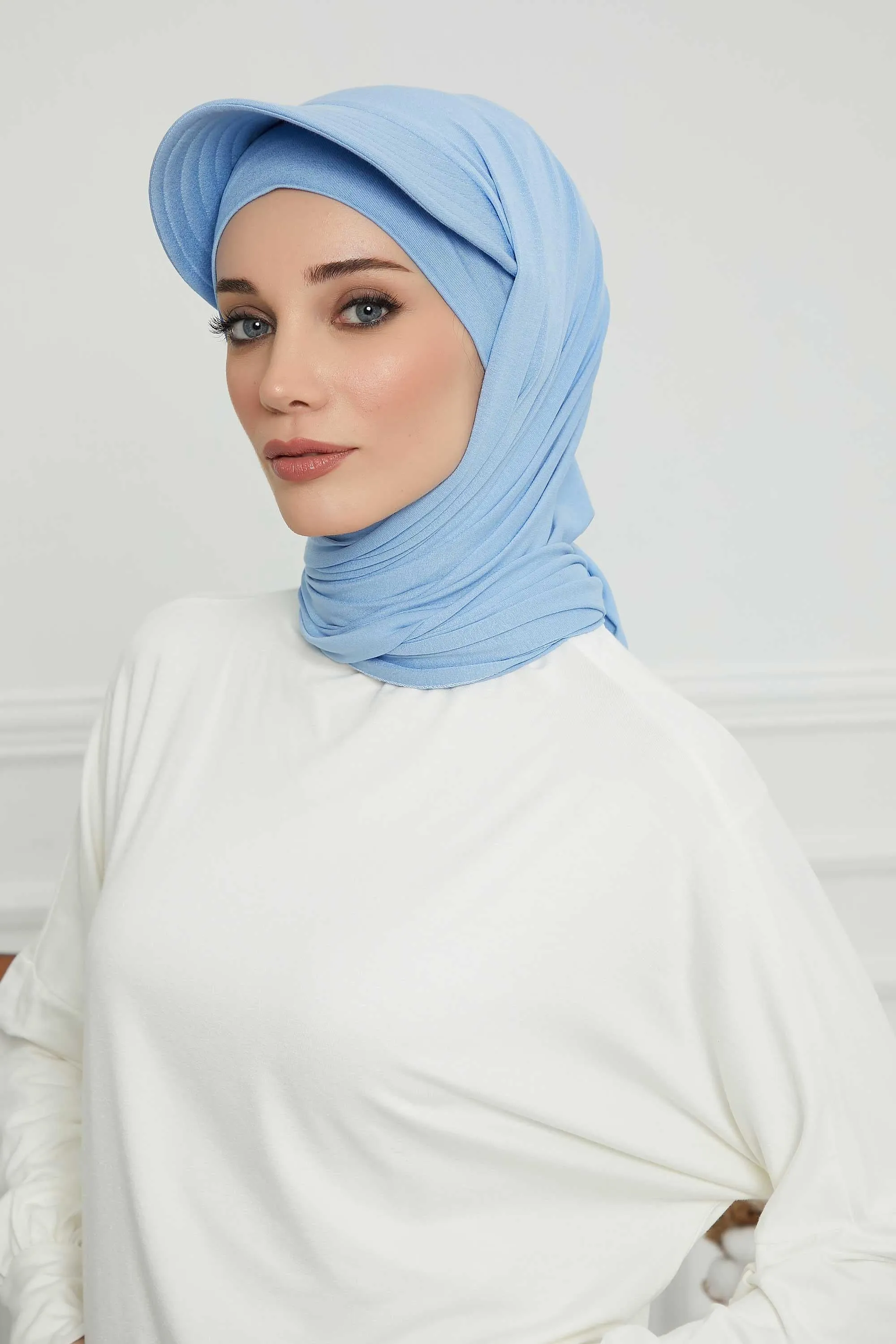 Instant Cotton Shawl Newsboy Scarves 95% Cotton Bandana Women's Cap Turban Visor Stylish Hijab Hat Turban Head Wraps,SS-1