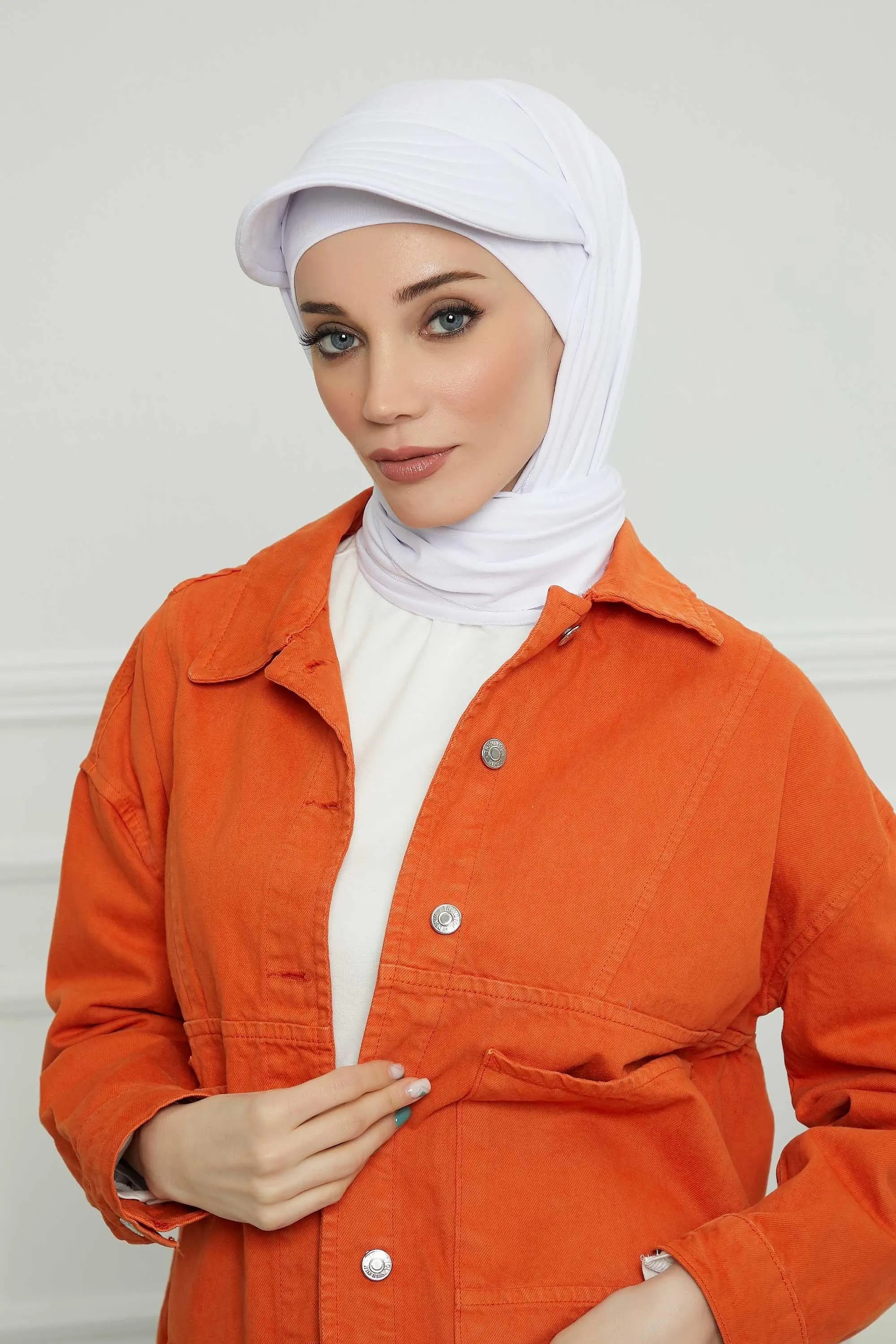 Instant Cotton Shawl Newsboy Scarves 95% Cotton Bandana Women's Cap Turban Visor Stylish Hijab Hat Turban Head Wraps,SS-1