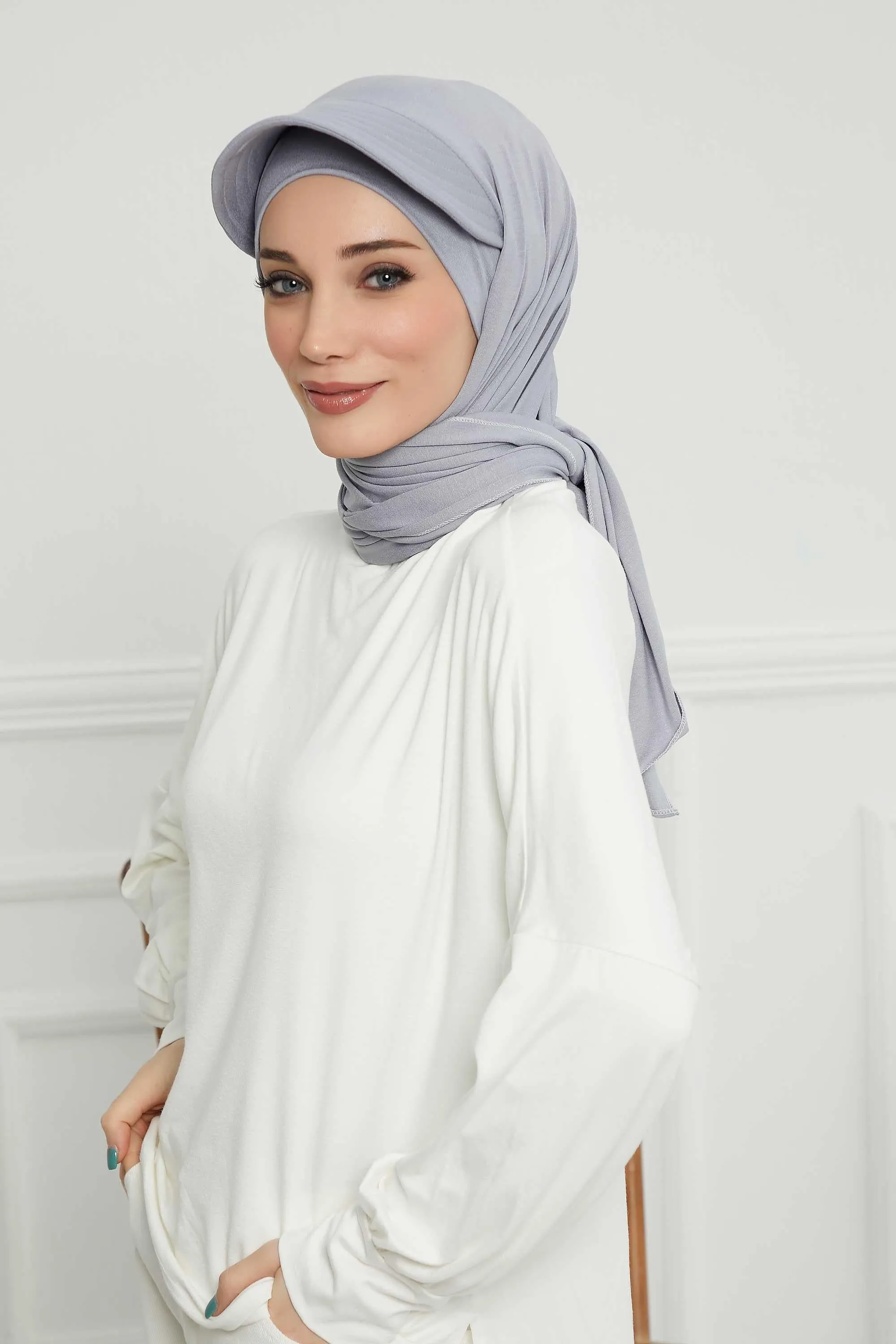 Instant Cotton Shawl Newsboy Scarves 95% Cotton Bandana Women's Cap Turban Visor Stylish Hijab Hat Turban Head Wraps,SS-1