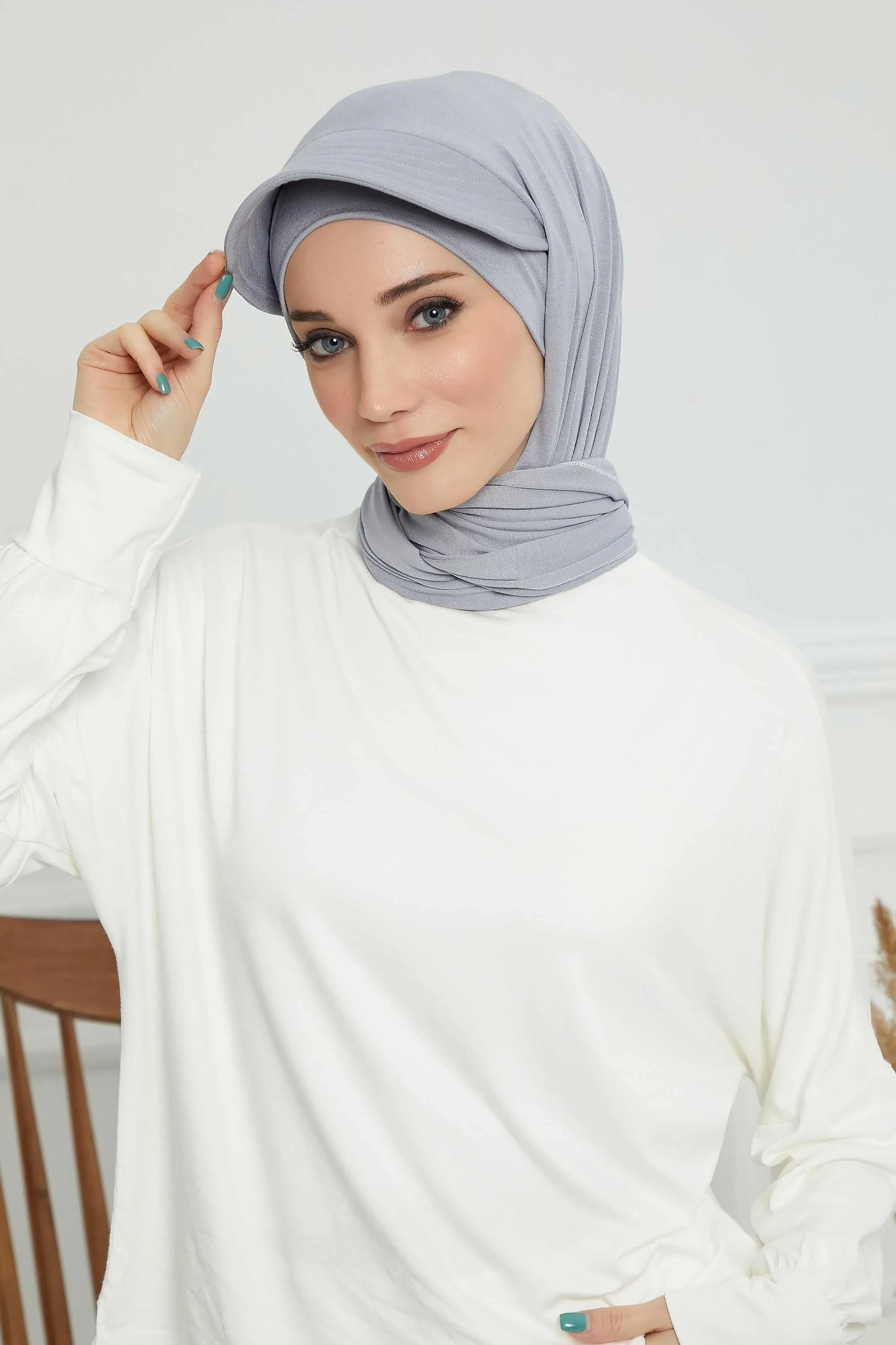 Instant Cotton Shawl Newsboy Scarves 95% Cotton Bandana Women's Cap Turban Visor Stylish Hijab Hat Turban Head Wraps,SS-1