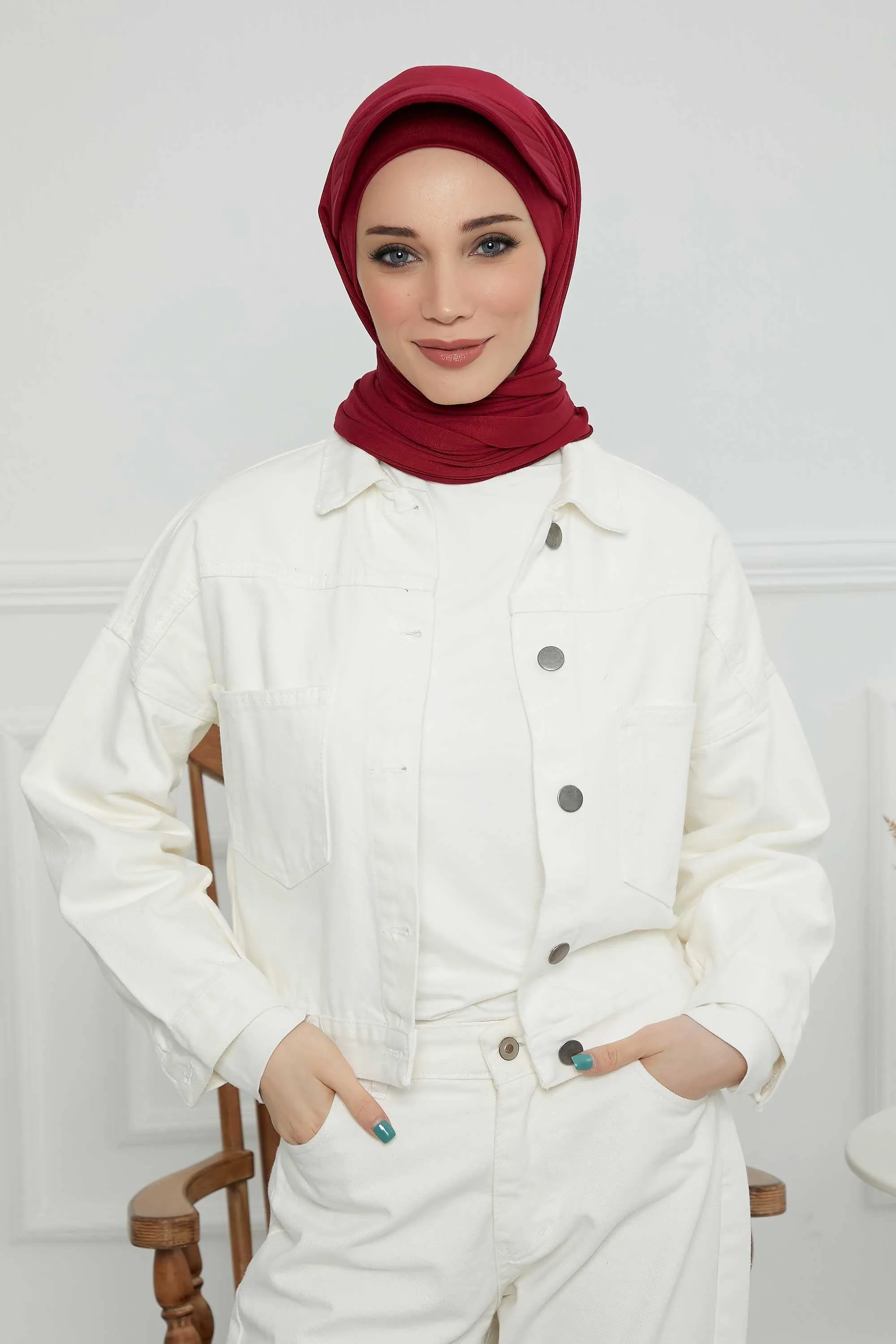 Instant Cotton Shawl Newsboy Scarves 95% Cotton Bandana Women's Cap Turban Visor Stylish Hijab Hat Turban Head Wraps,SS-1