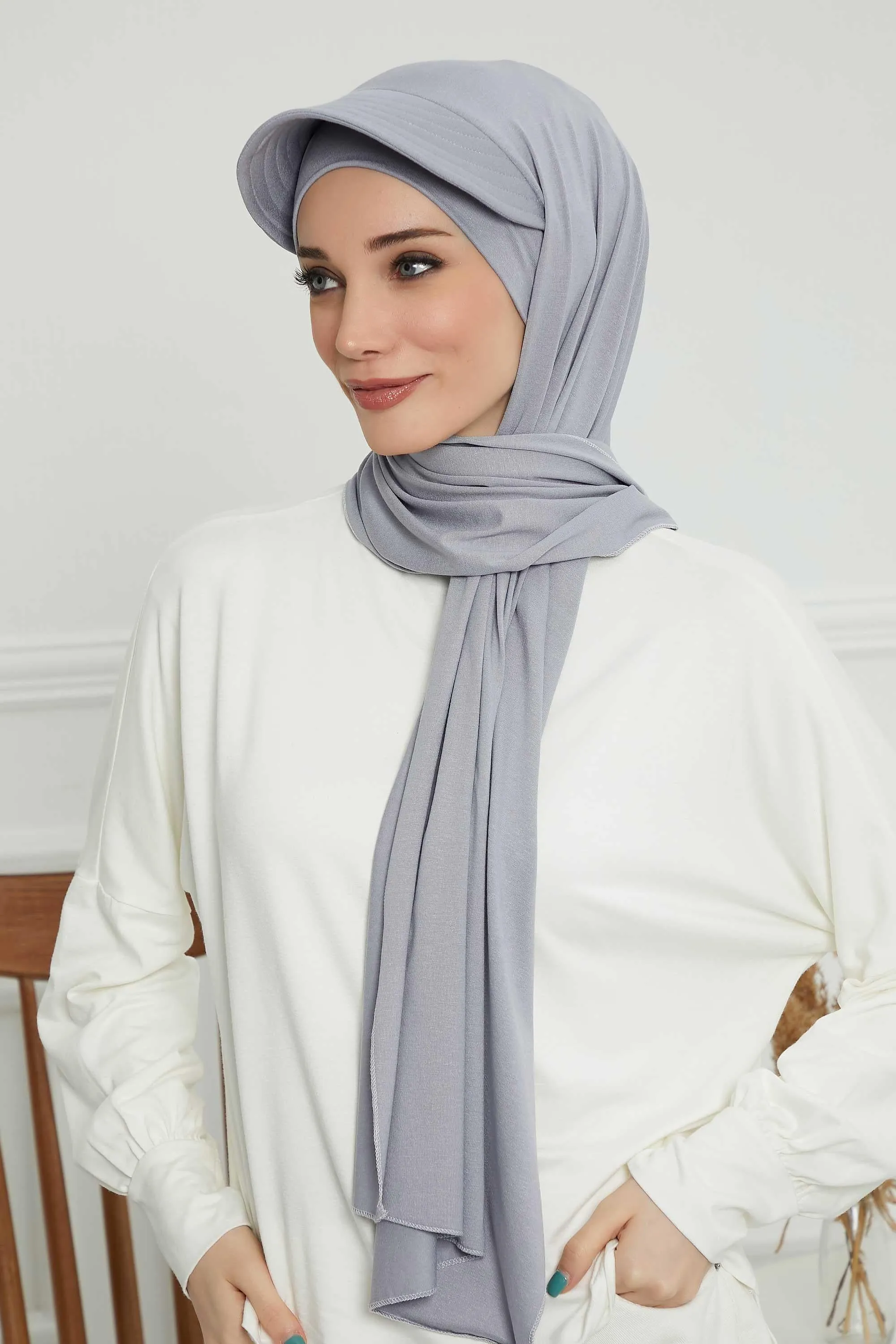 Instant Cotton Shawl Newsboy Scarves 95% Cotton Bandana Women's Cap Turban Visor Stylish Hijab Hat Turban Head Wraps,SS-1