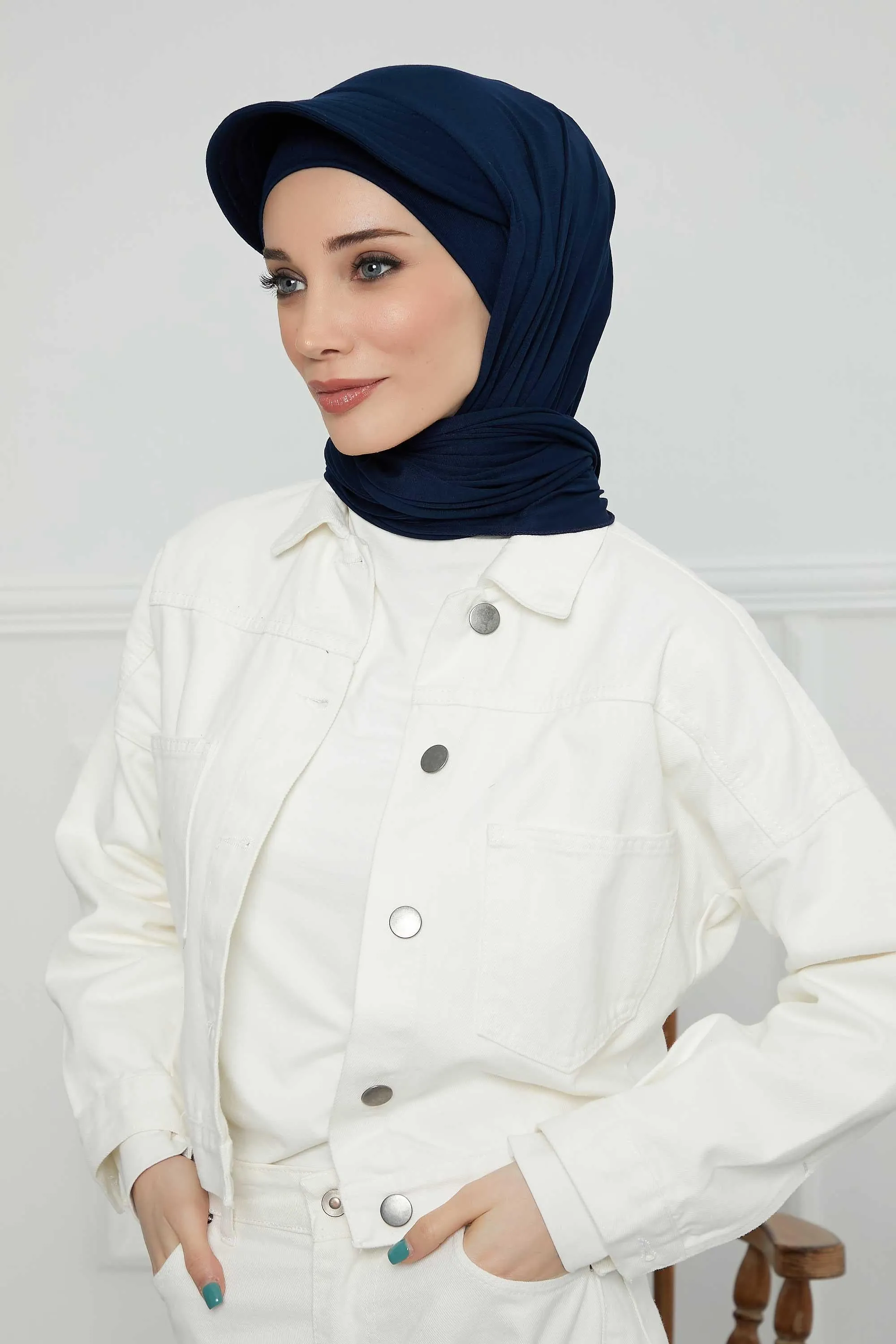 Instant Cotton Shawl Newsboy Scarves 95% Cotton Bandana Women's Cap Turban Visor Stylish Hijab Hat Turban Head Wraps,SS-1