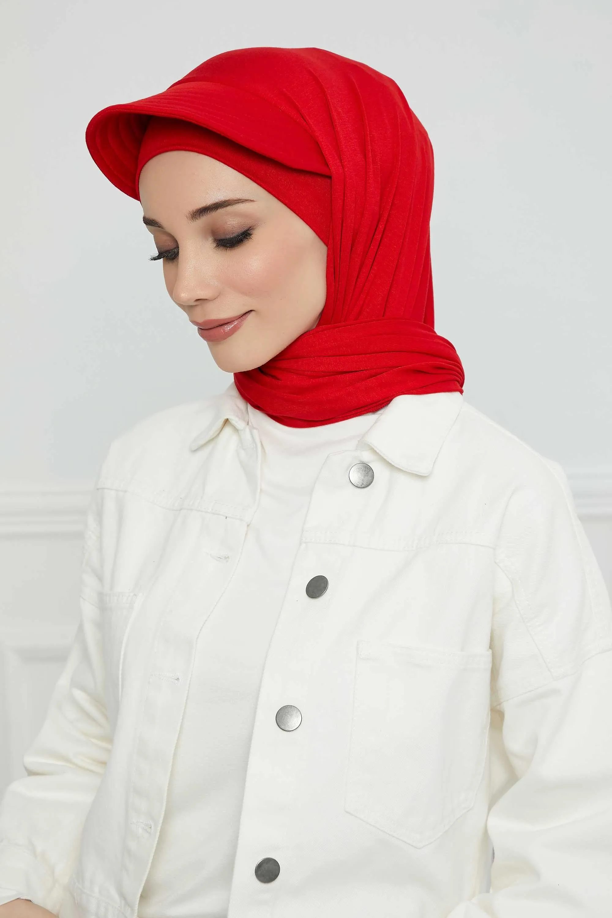 Instant Cotton Shawl Newsboy Scarves 95% Cotton Bandana Women's Cap Turban Visor Stylish Hijab Hat Turban Head Wraps,SS-1