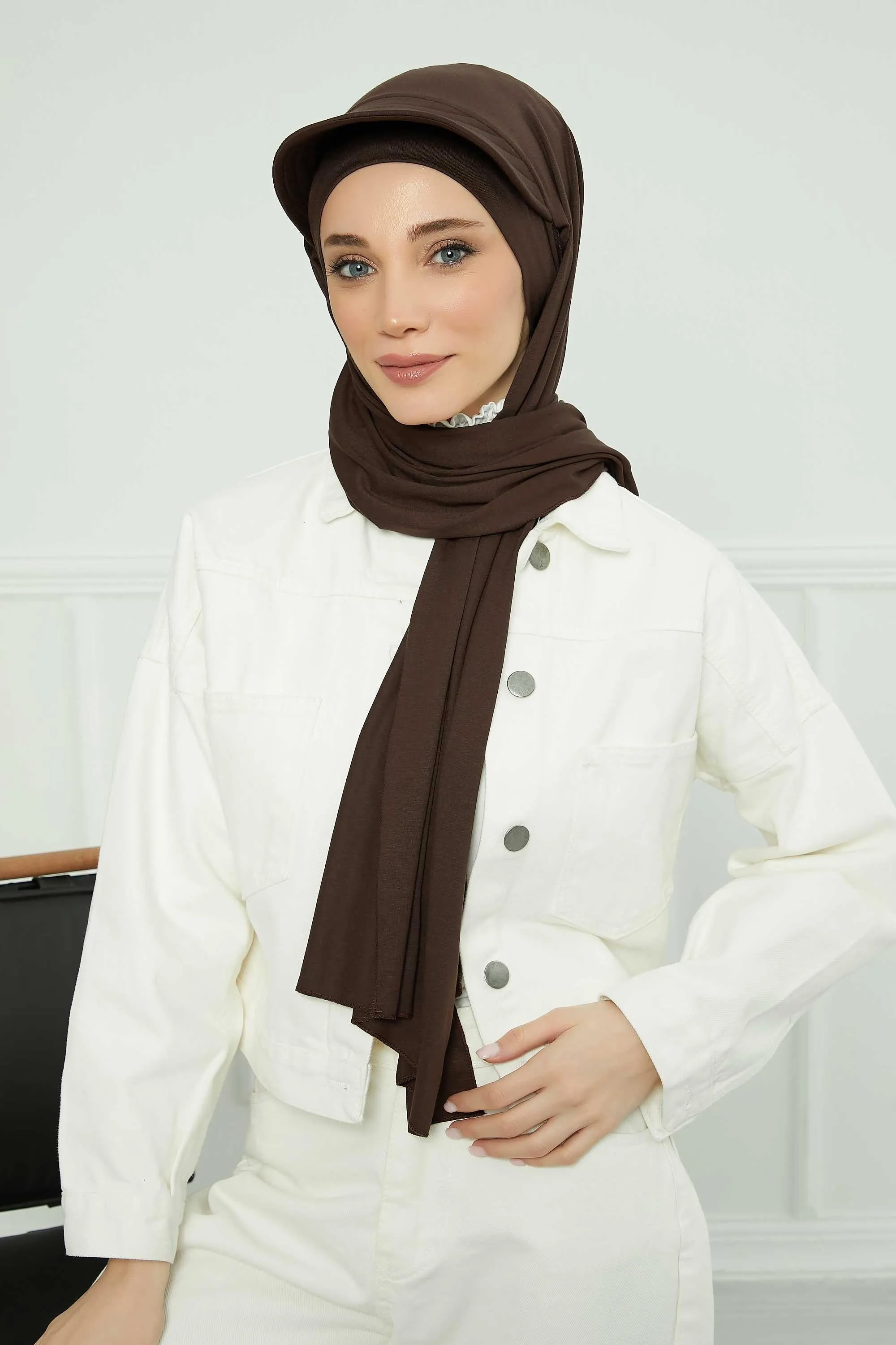 Instant Cotton Shawl Newsboy Scarves 95% Cotton Bandana Women's Cap Turban Visor Stylish Hijab Hat Turban Head Wraps,SS-1