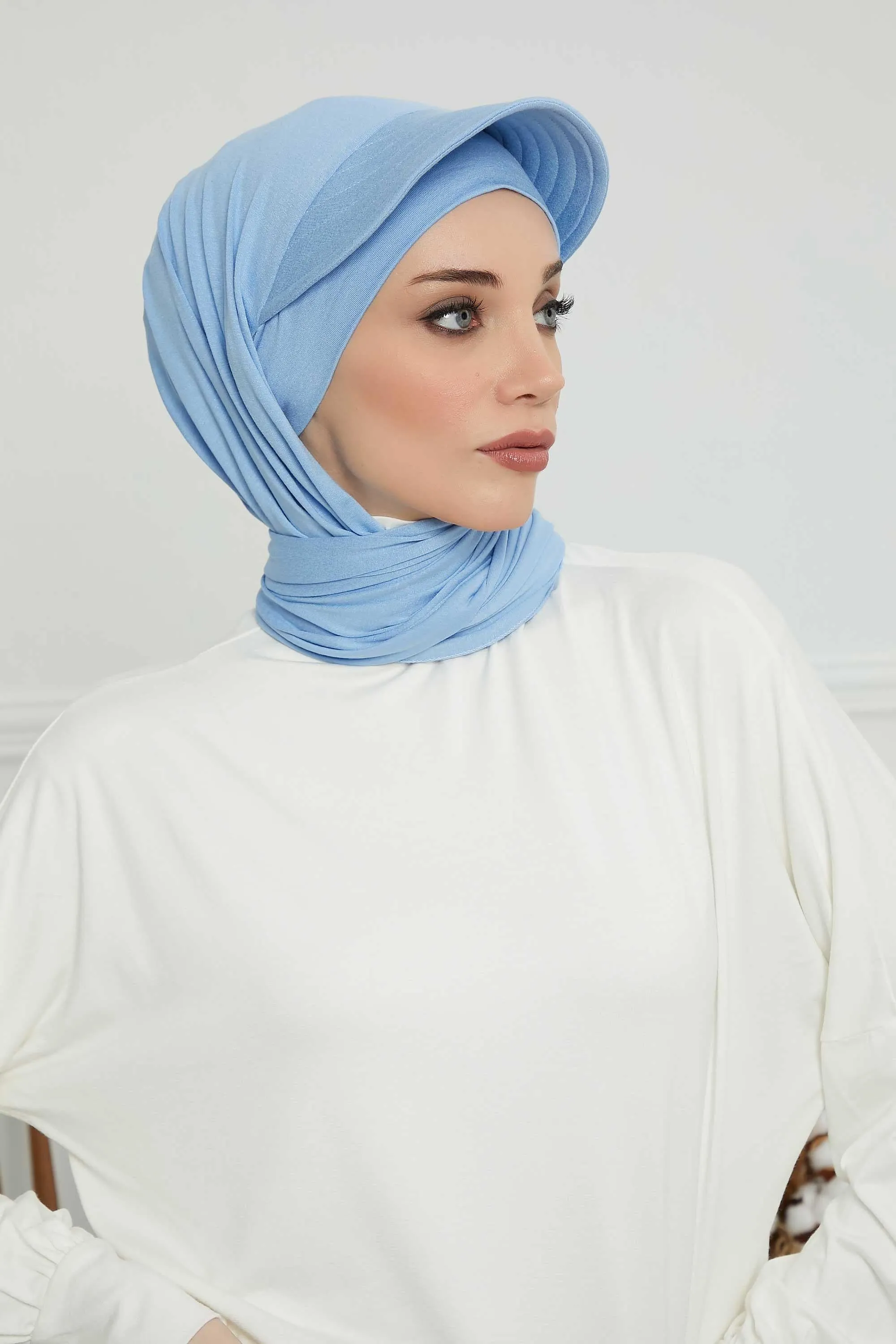 Instant Cotton Shawl Newsboy Scarves 95% Cotton Bandana Women's Cap Turban Visor Stylish Hijab Hat Turban Head Wraps,SS-1