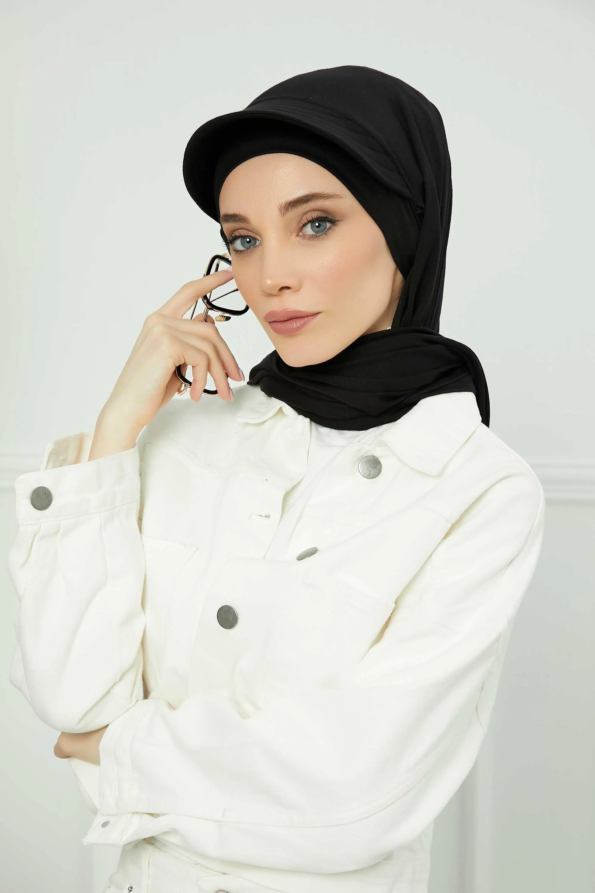 Instant Cotton Shawl Newsboy Scarves 95% Cotton Bandana Women's Cap Turban Visor Stylish Hijab Hat Turban Head Wraps,SS-1