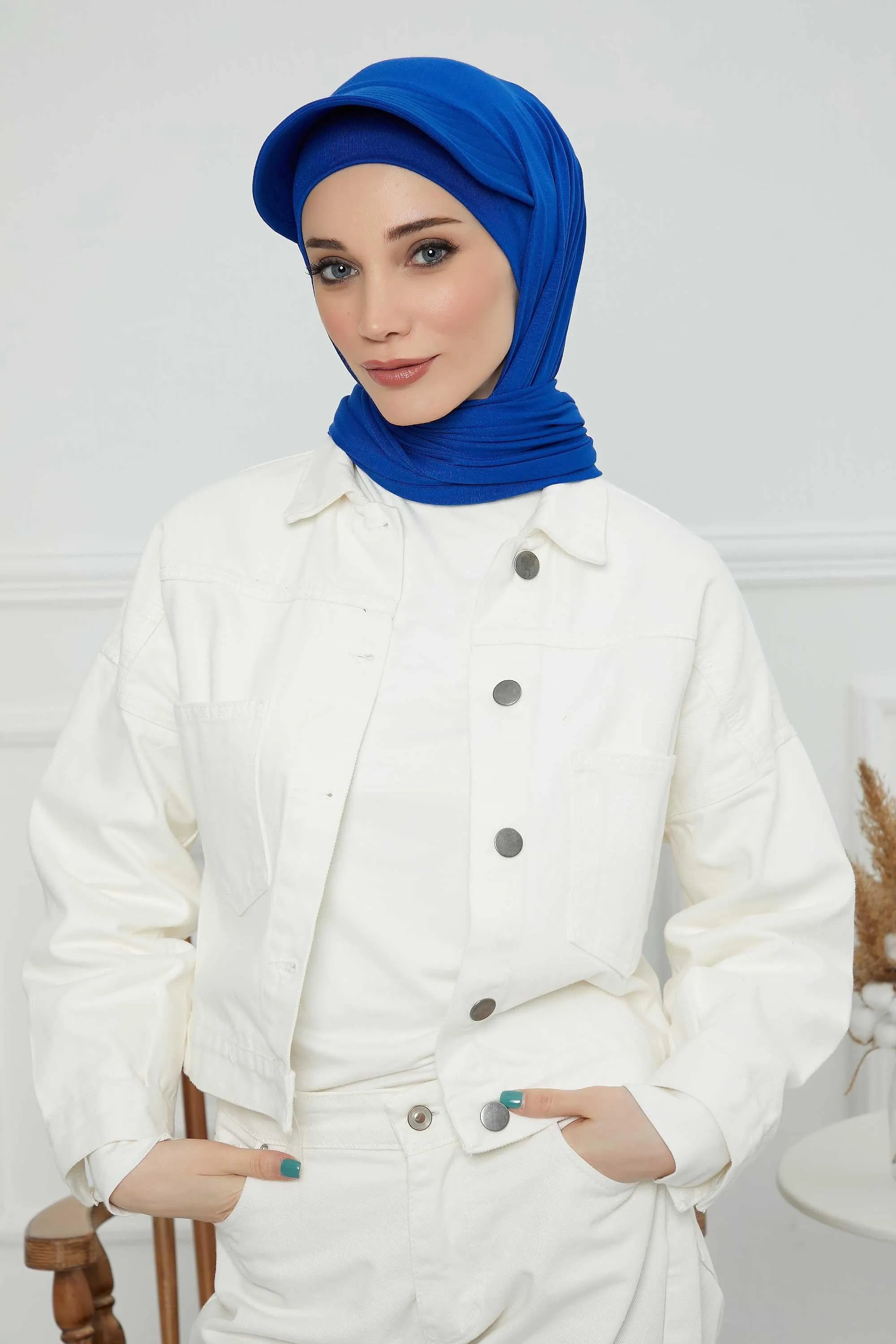 Instant Cotton Shawl Newsboy Scarves 95% Cotton Bandana Women's Cap Turban Visor Stylish Hijab Hat Turban Head Wraps,SS-1