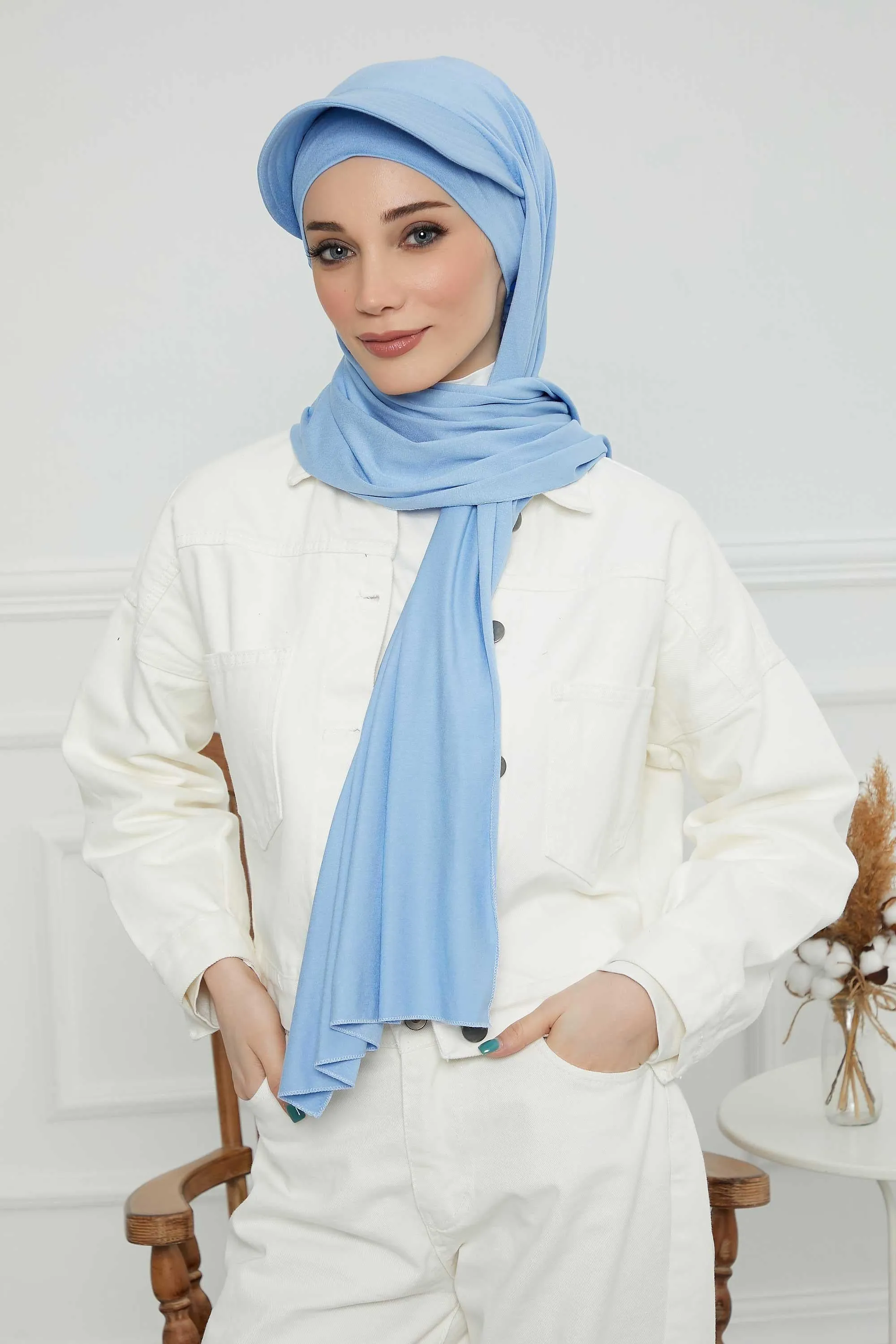 Instant Cotton Shawl Newsboy Scarves 95% Cotton Bandana Women's Cap Turban Visor Stylish Hijab Hat Turban Head Wraps,SS-1