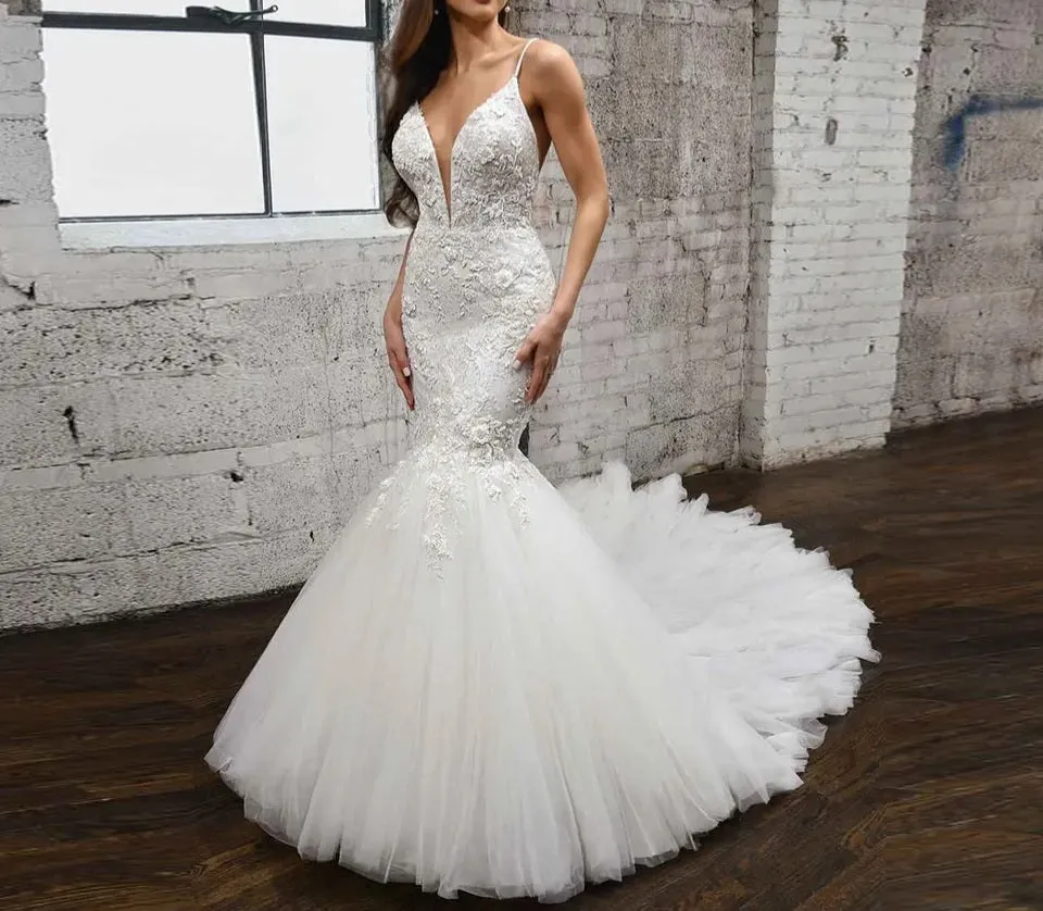 Liliana Sparkle Applique Mermaid Wedding Gown All Sizes