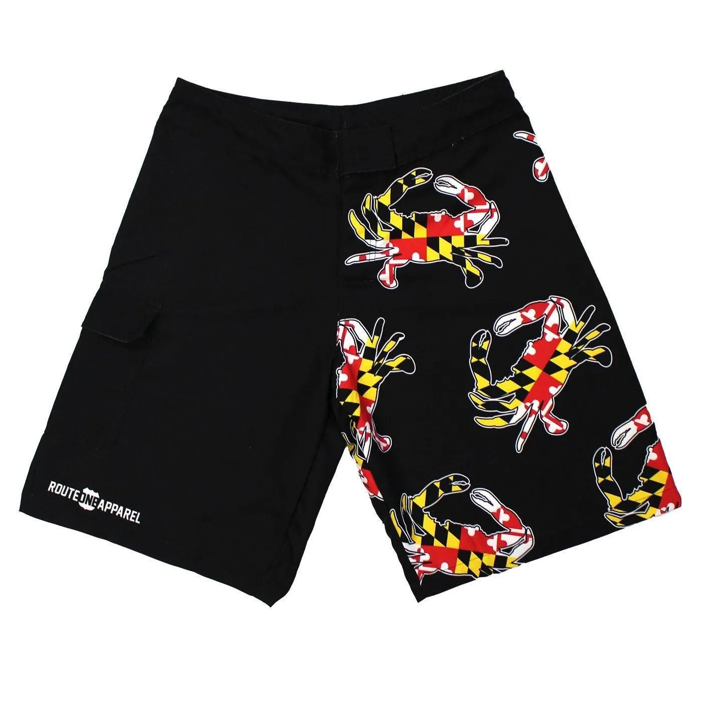 Maryland Full Flag Crab (Black) / Board Shorts