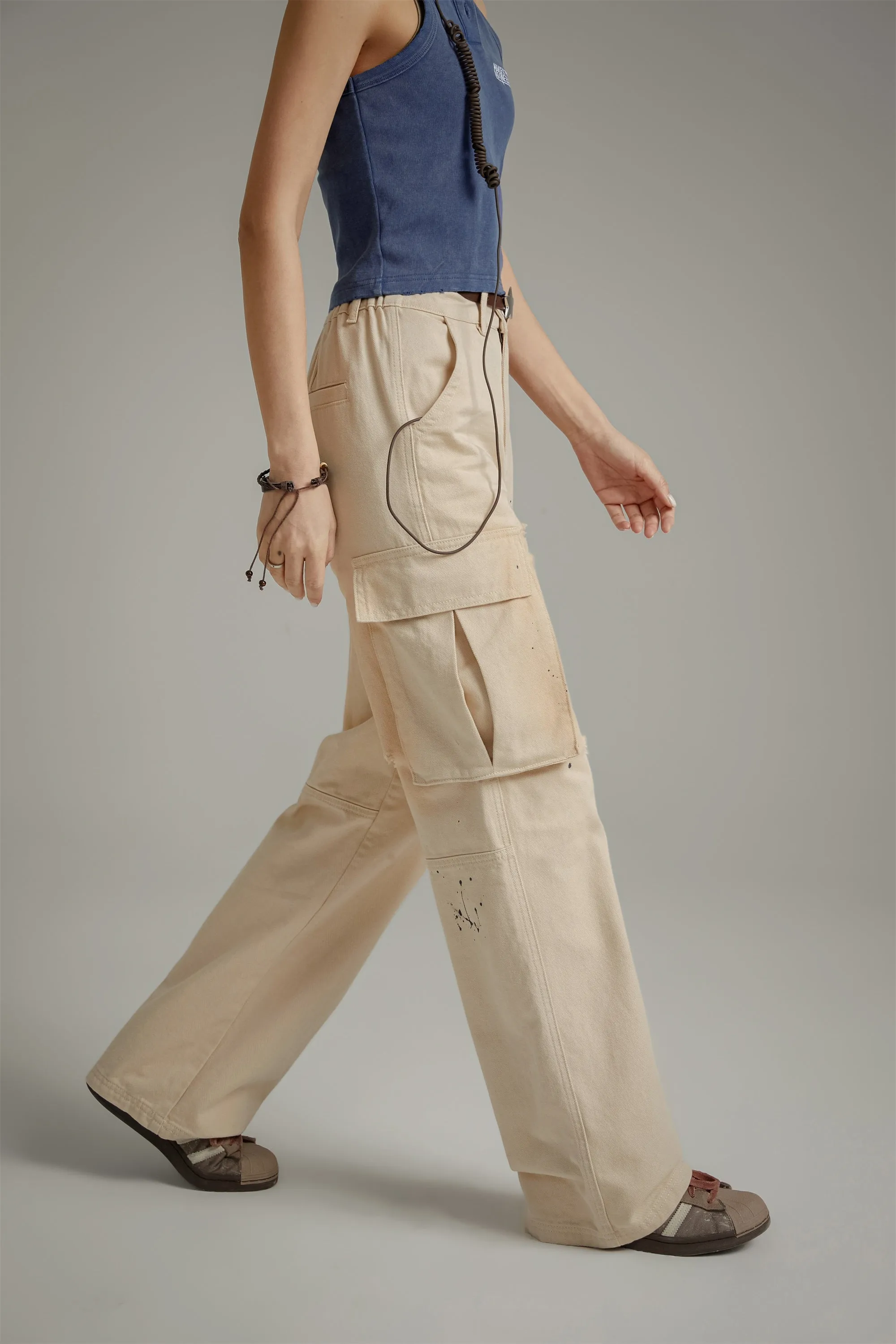 Multi-Pocket Casual Loose Pants