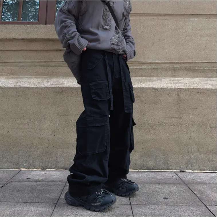 Multi-pocket Washed Cargo Pants