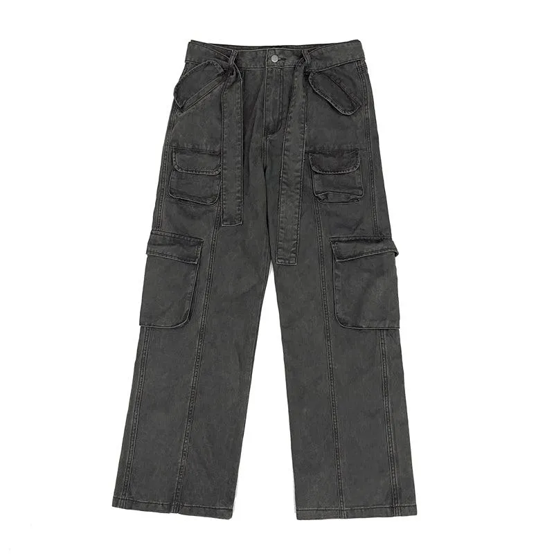 Multi-pocket Washed Cargo Pants