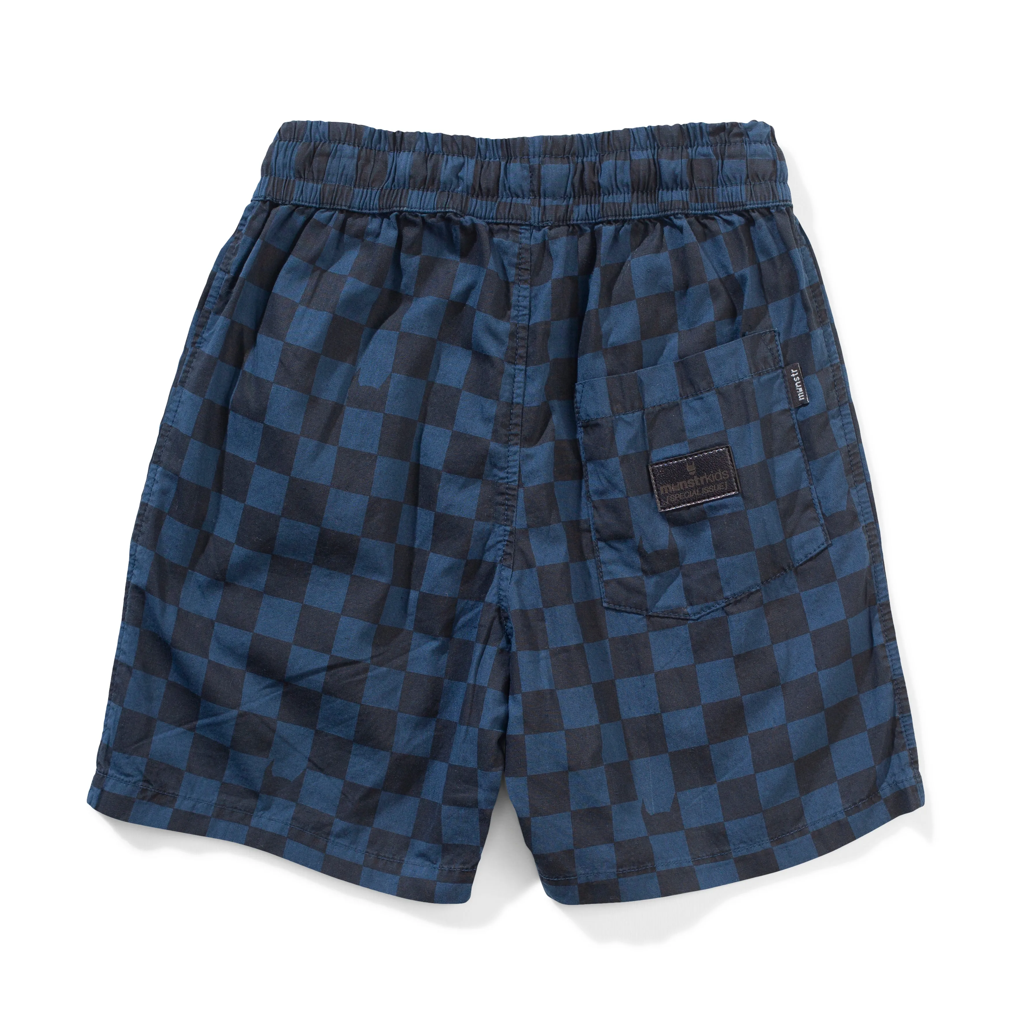 Munster Kids Flagged Wash Short - Denim Check